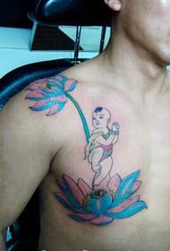 мужской сундук лотос мальчик рисунок цвет тату