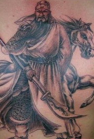tatuaggio maschile Guan Gong prepotente al torace
