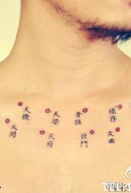 Tretton-stjärnig tatuering på bröstet