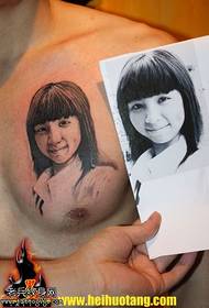 груди портрет дружина татуювання візерунок