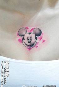 uzuri kifua nzuri Mickey Mouse tattoo muundo