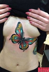 chest butterfly tattoo pattern