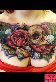 Груди особистість колір Таро троянда візерунок татуювання