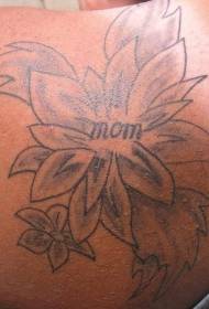γκρίζο ώμο Λουλούδια με αγγλικό μοτίβο τατουάζ μαμά