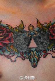 modello di tatuaggio rosa squisito petto popolare per ragazzi