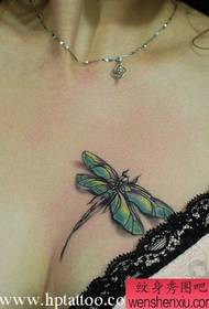 beauty chest dragonfly tattoo pattern picture appreciation