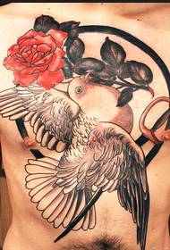 лична машка града бел гулаб и слика од тетоважа од роза
