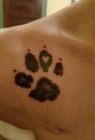 Tetoválás váll férfi váll fekete mancs nyomtatott tetoválás kép