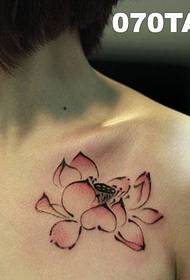 chest lotus tattoo pattern