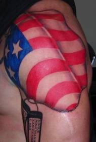 warna bahu pola bendera Amerika lencana tato