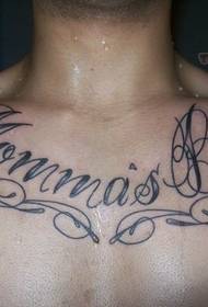 men's chest handsome English tattoos