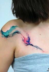 schouderkleur splash inkt tattoo patroon