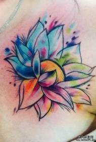 shoulder color ink lotus tattoo pattern