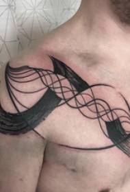 Tattoo Shoulder muški dječak rame kreativna linija tattoo slika