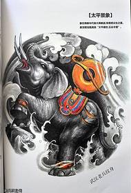 zakbeen borstomvang olifant manuscript tattoo patroon