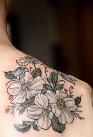 axel retro vit klocka blomma tatuering mönster