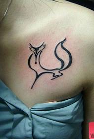 mellkasi tetoválás minta: mellkasi totem róka tetoválás minta