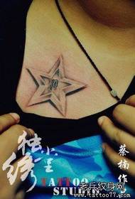 grožio krūtinės stereo populiarus penkių žvaigždžių tatuiruotės modelis