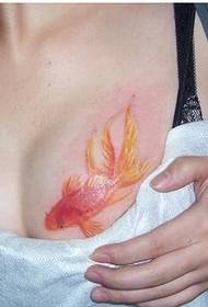 sexy beauty boobs Gagmay ug nindot nga litrato sa tattoo nga goldfish