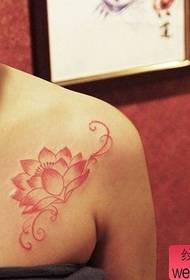 small fresh woman chest lotus tattoo works