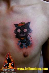 bularrean cute otso grisa tatuaje eredu bat