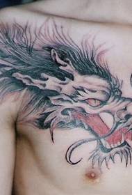 胸のドラゴンのタトゥーパターン-recommendedタトゥーショー画像夏李タトゥー推奨