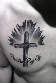 disegno del tatuaggio croce sul petto