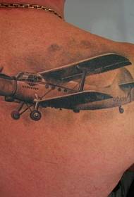 modello di tatuaggio scapola spalla aereo vintage