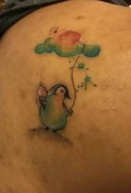 малюнок татуювання пінгвіна хлопчики колір плеча повітряна куля та пінгвін татуювання картини