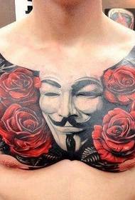 mellkasi személyiség virág tetoválás