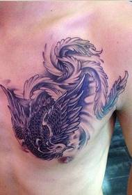 klasikong lalaki dibdib personalidad Phoenix tattoo pattern ng larawan