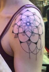 Vanhua tetování dívka rameno černé van Gogh tetování obrázek