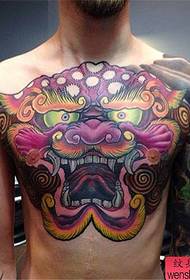 Tetoválás Térkép megjelenítése ajánlott mellkas színű Tang oroszlán tetoválás működik