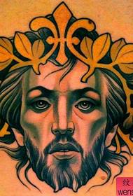 un colorido trabajo de tatuaje de avatar de Jesús