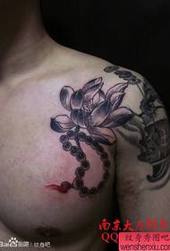 aesthetic classic Male chest lotus uye bead tattoo maitiro