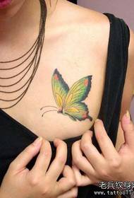 Colo colui cultum forma pulcherrima pectore pulchritudo butterfly tattoo