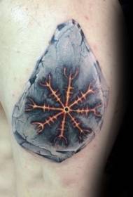veliki ročni barvi čarobni vzorec tatoo za rune