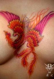 seksikäs rinnan Phoenix-tatuointikuvio