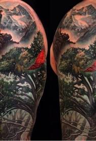 Veliki krak nevjerojatnog limenog folije uzorak šuma tetovaža