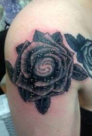 dívky rameno černý bod pruh geometrické linie rostlin květiny a kosmické tetování obrázky
