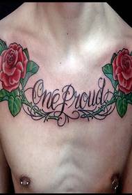 personaliti kecil dada lelaki segar Nice-looking rose tattoo picture