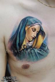 boarstkleur Maria tattoo patroan