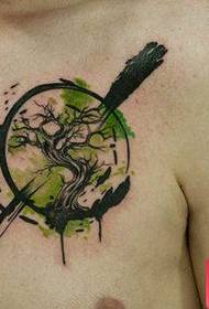 jongens klassiek borstboom tattoo patroon