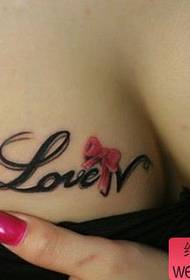 chest tattoo pattern: chest text color bow tattoo pattern