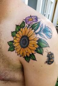 Auringonkukka tatuointi kuva uros olkapää auringonkukka tatuointi kuva 58070-Tatuointi sarjakuva poika olkapää sarjakuva tatuointi kuva