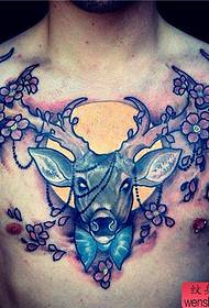 тату с рисунком антилопы цвета груди 57425-тату с рисунком единорога цвета груди