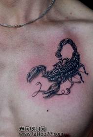 mellkas klasszikus skorpió tetoválás minta
