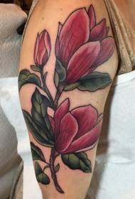 θηλυκό χρώμα ώμου όμορφο μοτίβο τατουάζ λουλουδιών