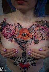 tatuiruotė figūra rekomendavo moteris krūtinės lapė bijūnas tatuiruotė darbai