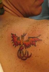 váll egyszerű tűz főnix tetoválás minta